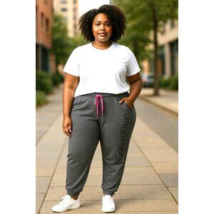 Calvin Klein Womens Gray Joggers Sweatpants